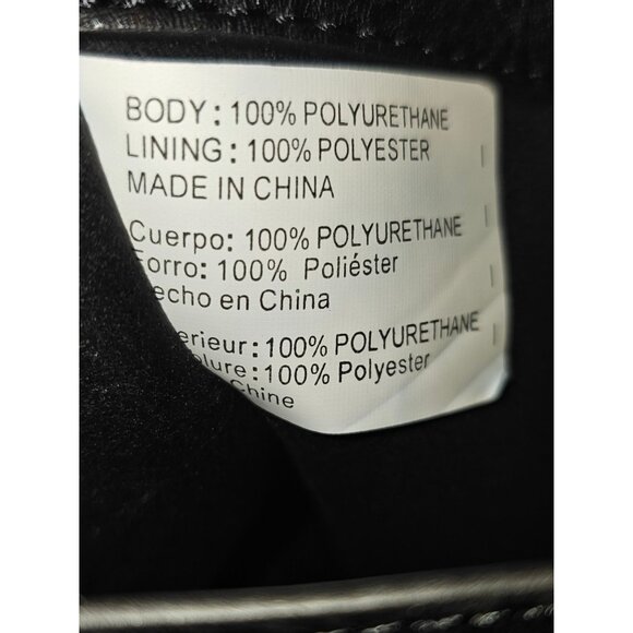 Nwt Steve Madden Black Perforated Tote Bag With detachable strap  Gold Accents - Picture 3 of 16